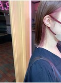 【デザインカラー】ピンクインナーカラー ミディアムボブ