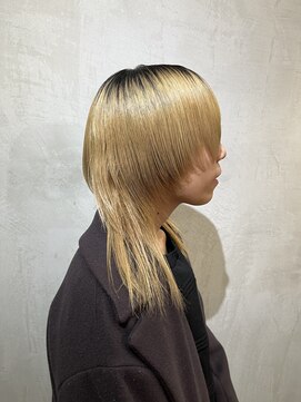 ロンドエニカ 大宮(Lond enika) 抜きっぱなしブリーチカラー/ロングウルフ　大宮