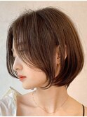 ミルクティベージュカラーミニボブ大人ショートボブショート