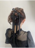 結婚式/二次会/花火大会にも◎ゆるふわ♪リボンお団子アレンジ
