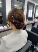 二次会ヘアアレンジゆるふわシニヨン
