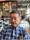大人外国人風アップバングショートフェード：大村　大心