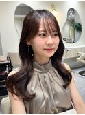 小顔に見せるヘア/ネビージュ/ワンレン/顔まわりカット/韓国ヘア