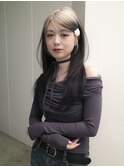 【yukino】ホワイト×グレーブラックルーツカラー