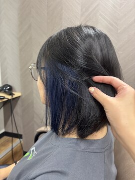 テーラヘアー 幕張本郷店(TELA HAIR) イヤリングカラー×ブルー