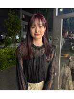 ユー(yew)&nbsp;パープルカラー/ワインレッド/ロングヘア/シースルーバング