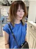 ミディアムウルフレイヤーインナーカラー前髪矯正赤羽美容院