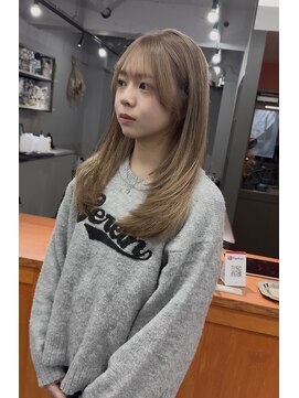 レブ 三条河原町(Reb,) 京都ダブルカラー/ブリーチ/京都レイヤー/ミルクティーベージュ