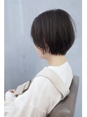 黒髪ショートボブ似合わせカット白髪染めリタッチ