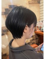 ヘアメイク フレンシア(hair make flencia)&nbsp;襟足スッキリ！横顔美人な黒髪ショートボブ【111スタイル】