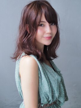 ヘアーループレル(Hair ruup Rell design works) シダーピンクの、スプリングカラースタイル