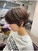 大人可愛い20代30代40代黒髪前下がりショートボブ丸みショート◎