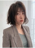 【天神 今泉 大名】ボブ ウェーブ スタイル サンドベージュ
