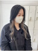 セクションカラーホワイトベージュインナーポイントブリーチ