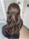 ハーフアップ きれいめハーフアップ 巻き髪 フェミニン