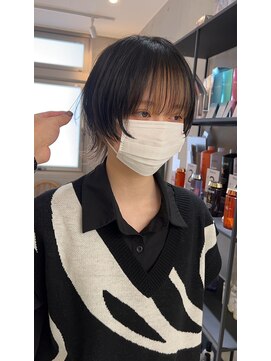 サンド 鹿児島中央(sand) 黒髪/グレーベージュ/レイヤーロング/前髪パーマ[鹿児島駅]