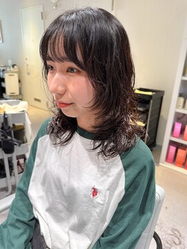 アム(amu) 【デジタルパーマ】ミディアムウルフ×ニュアンスパーマ☆