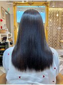 メルティカラーフェミニンロング似合わせカット髪質改善縮毛矯正