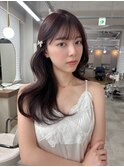 博多美容室/ラベンダーカラー/韓国ヘア/前髪カット/顔周りカット
