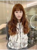 ブリーチなしダブルカラー×アプリコットオレンジ