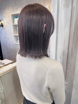 キャアリー(Caary)&nbsp;福山美容室caary切りっぱなし外ハネブリーチなしラベンダー20代