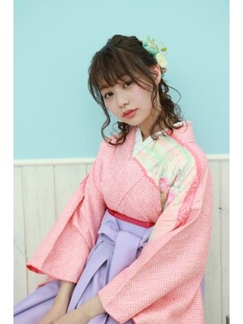 ネオリーブエクラ 上野御徒町店(Neolive eclat) 【振袖】ガーリーハーフアップ　neolive eclat 上野御徒町