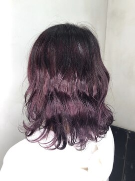 オースト ヘアー ステラ 新宿店(Aust hair Stella) ルーズ波ウェーブミディ×wine red【YAMA】