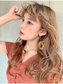 オルチャン波巻きブロンドベージュ