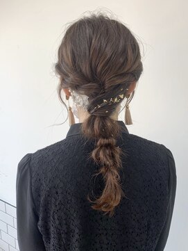 エマエコル(Emma ecole) Emma ecole 金箔ヘア 編みおろし 結婚式ヘアアレンジ by.木村