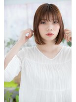 ミック 日暮里店(miq)&nbsp;シースルー前髪★艶カラーナチュラル前下がりボブc1