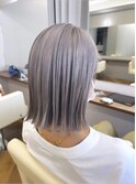 ブリーチカラー ラベンダー 切りっぱなし シルバー グレージュ