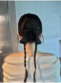 タイトヘアアレンジ/リボンシニヨン