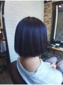 ショートボブ/ニュアンスカラー/センターパート/ブルージュ