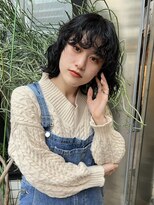 リブロ 三軒茶屋(LIBRO) ホワイトグレージュミニウルフデジタルパーママッシュウルフ