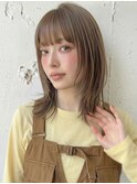 コーラルベージュブリーチなし小顔クラゲウルフA13上尾10代20代