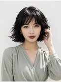 小顔ミディアムパーマミディアムデジタルパーマボブパーマ前髪