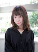 流しバング ナチュラルブラウン 内巻き ★★