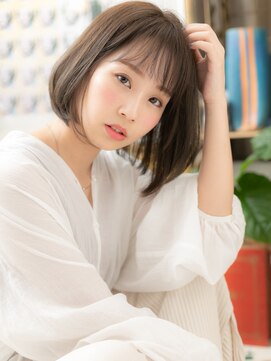 カバーヘア ブリス 川口(COVER HAIR bliss) レイヤーミディアム小顔前下がりミニボブb川口20代30代40代