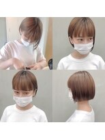 リノショアーズ 日本大通り店(RINOSHORES)&nbsp;【ミニボブ＋ぱっつんバング】コンパクトボブ/ベージュカラー