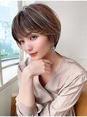 大人かわいいマッシュショート/ミニウルフ/マロンベージュ