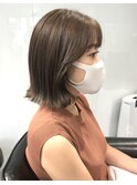 ボブ/くびれヘア/メルティカラーベージュ/あざと後れ毛カット