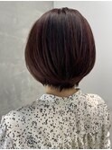 奥行きショート＋ピンクブラウンカラー