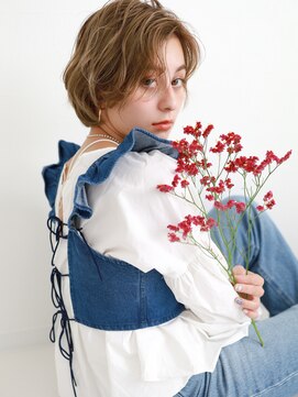 アイナミ ウィズ テトテ(AINM with tetote) 大人ショート / ハイトーンカラー / 前髪パーマ