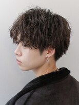 波巻きパーマ/ハイライト/束感マッシュ/ブロンド/新宿