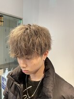 カンゴール サロン トウキョウ セントラル 原宿(KANGOL SALON TOKYO CENTRAL) ベージュ×ショートマッシュ