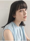 [ANDREY]グレーベージュ/レイヤーロング/前髪パーマ黒髪カタログ