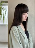 ぱつっとカット/黒髪/ストレート/縮毛矯正
