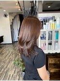 顔周りレイヤーカット髪質改善艶カラー
