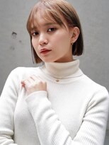 アレンヘアー 郡山開成店(ALLEN hair)&nbsp;ショートボブ/切りっぱなしボブ/透明感ベージュ