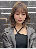ボブ渋谷レイヤーカットグレージュブリーチ無し